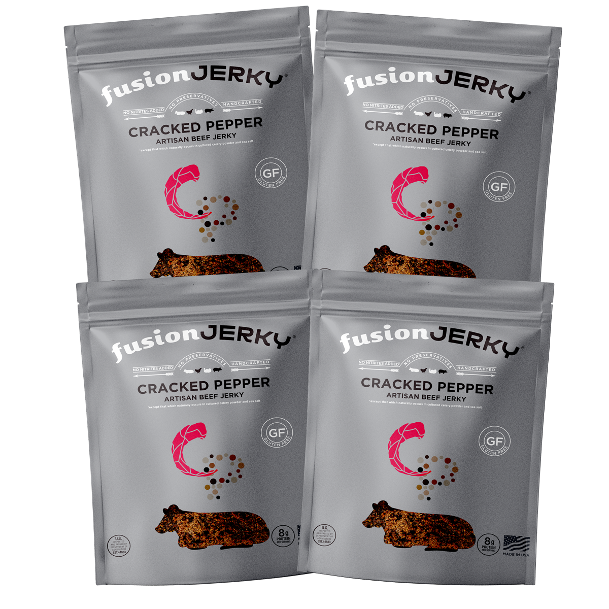4 Pack 2.5 oz Cracked Pepper Bags