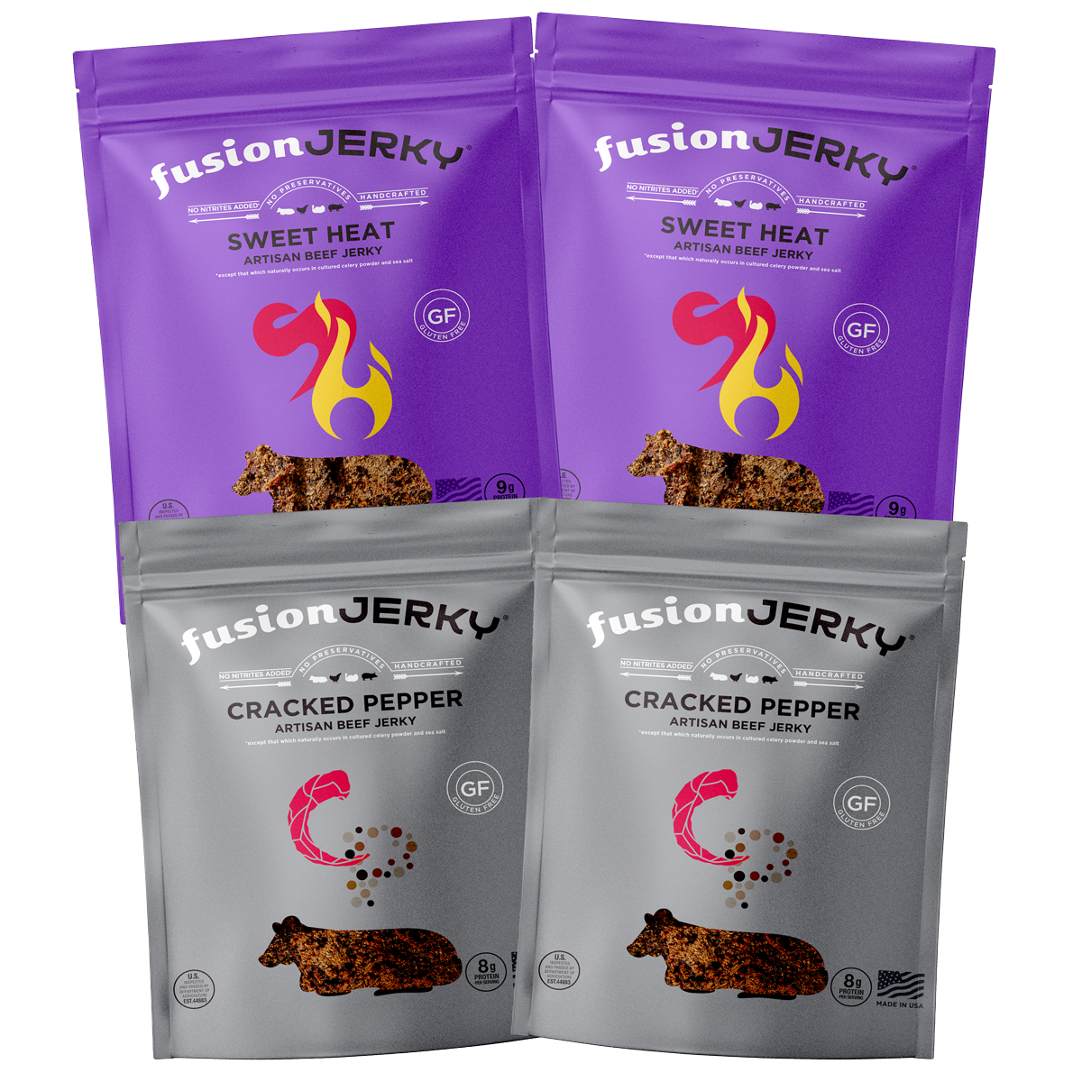 4 Pack variety 2.5 Sweet Heat and Cracked Pepper