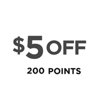 5 dollars off 200 points