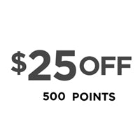 25 dollars off 500 points